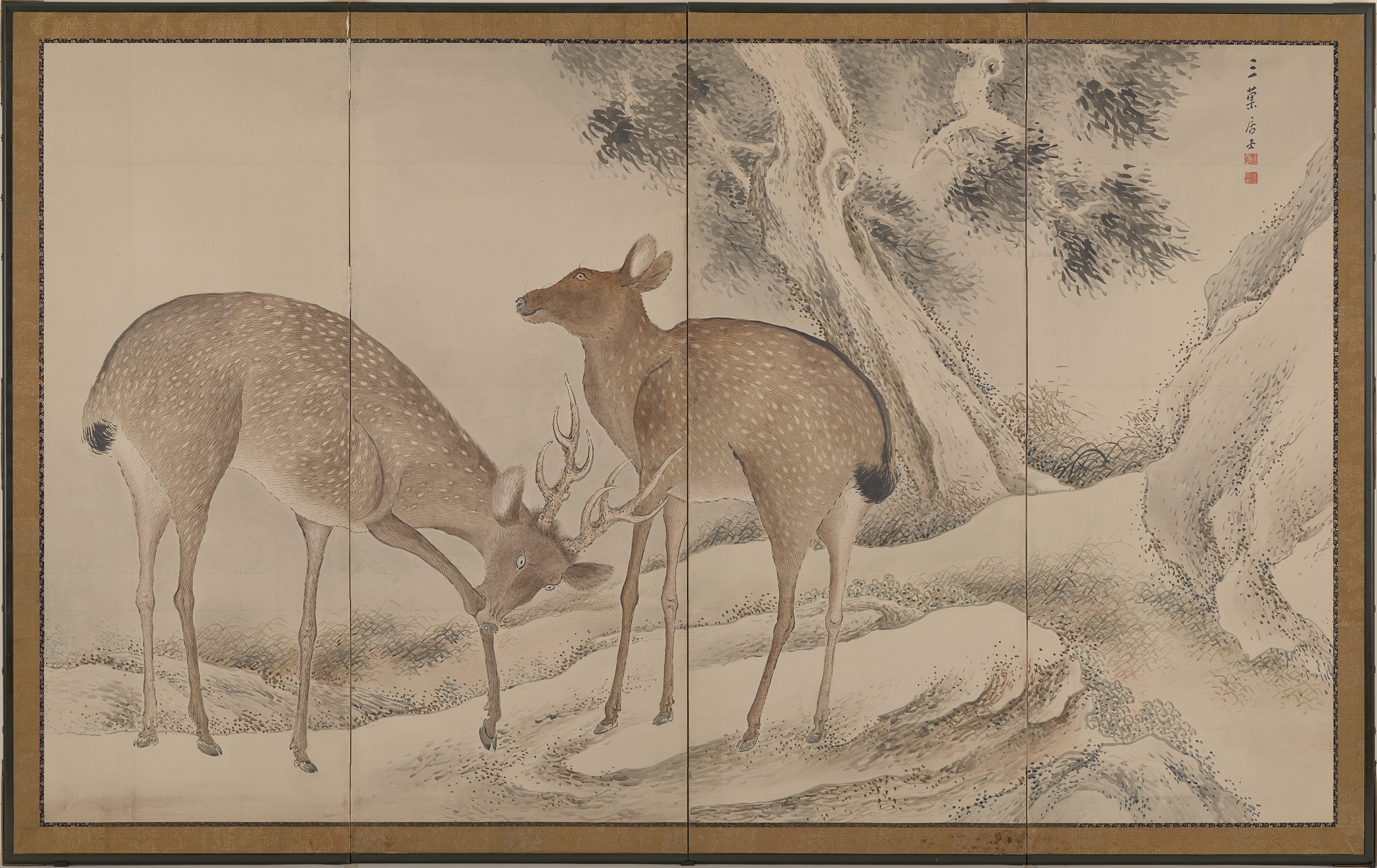 逸翁美術館 晩秋遊鹿図屏風(1) | MU