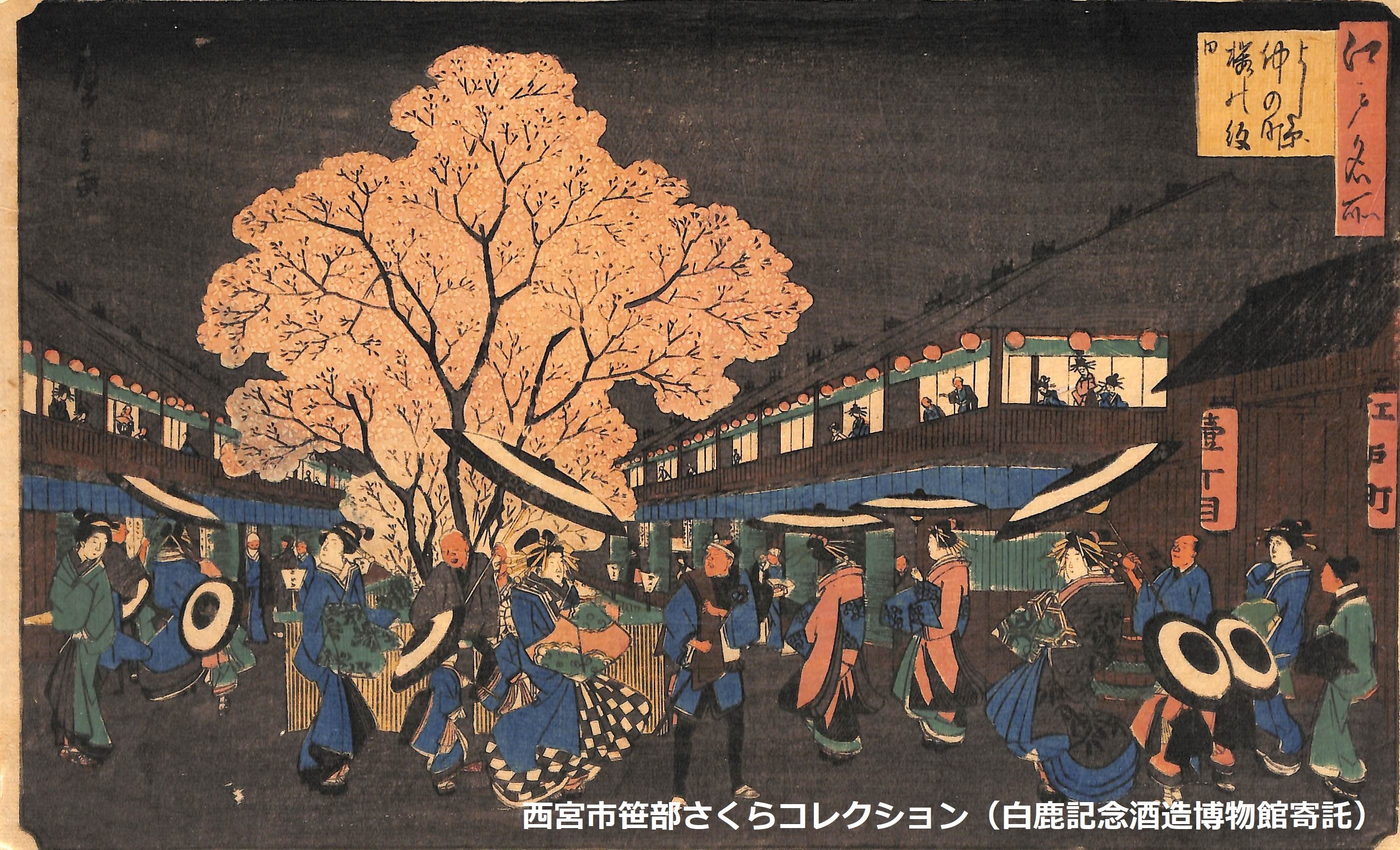 酒ミュージアム（白鹿記念酒造博物館） 江戸名所 よし原仲の町桜の紋日