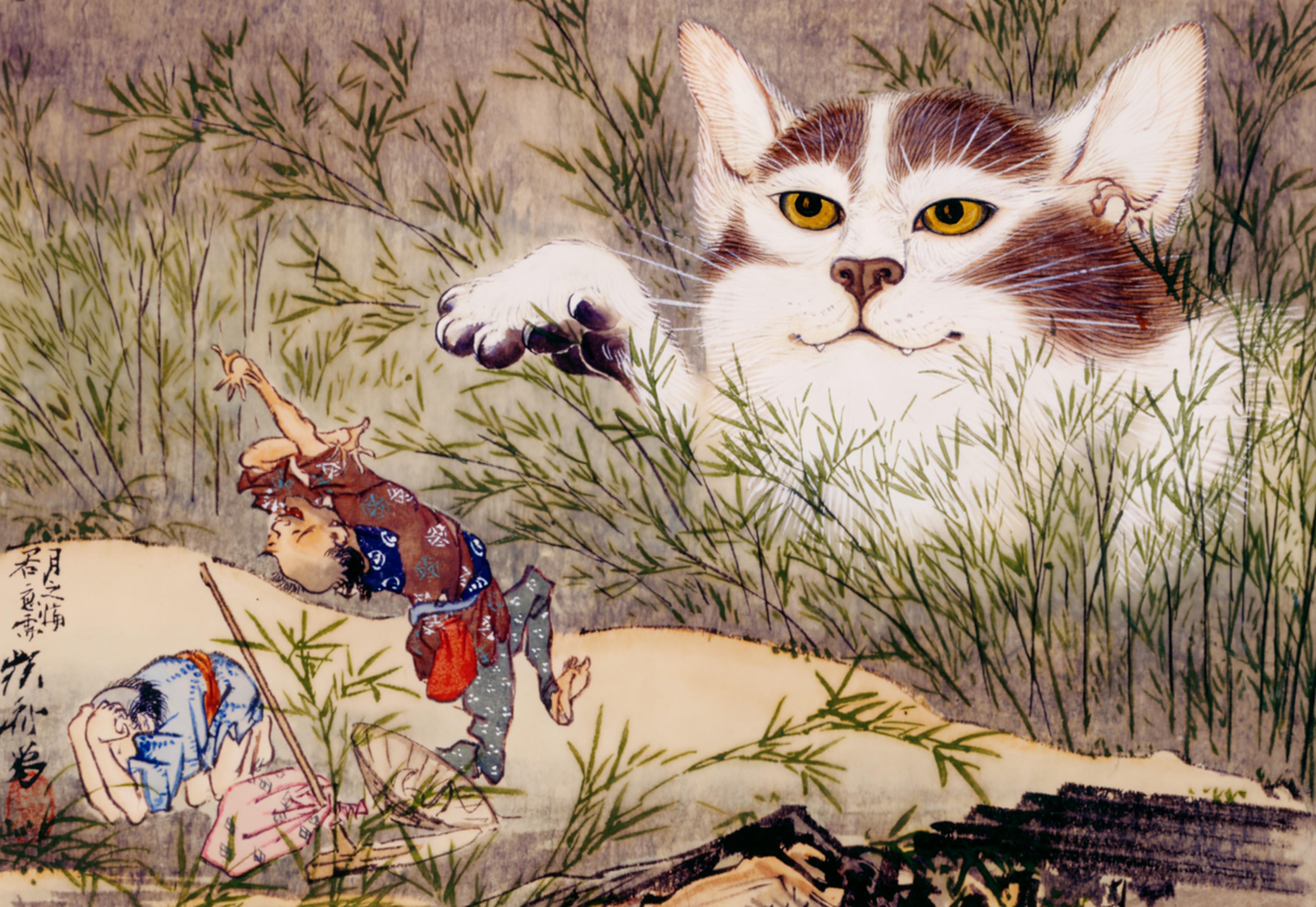 【未使用保管品】日本画　猫図 猫図（模本） 文化遺産オンライン