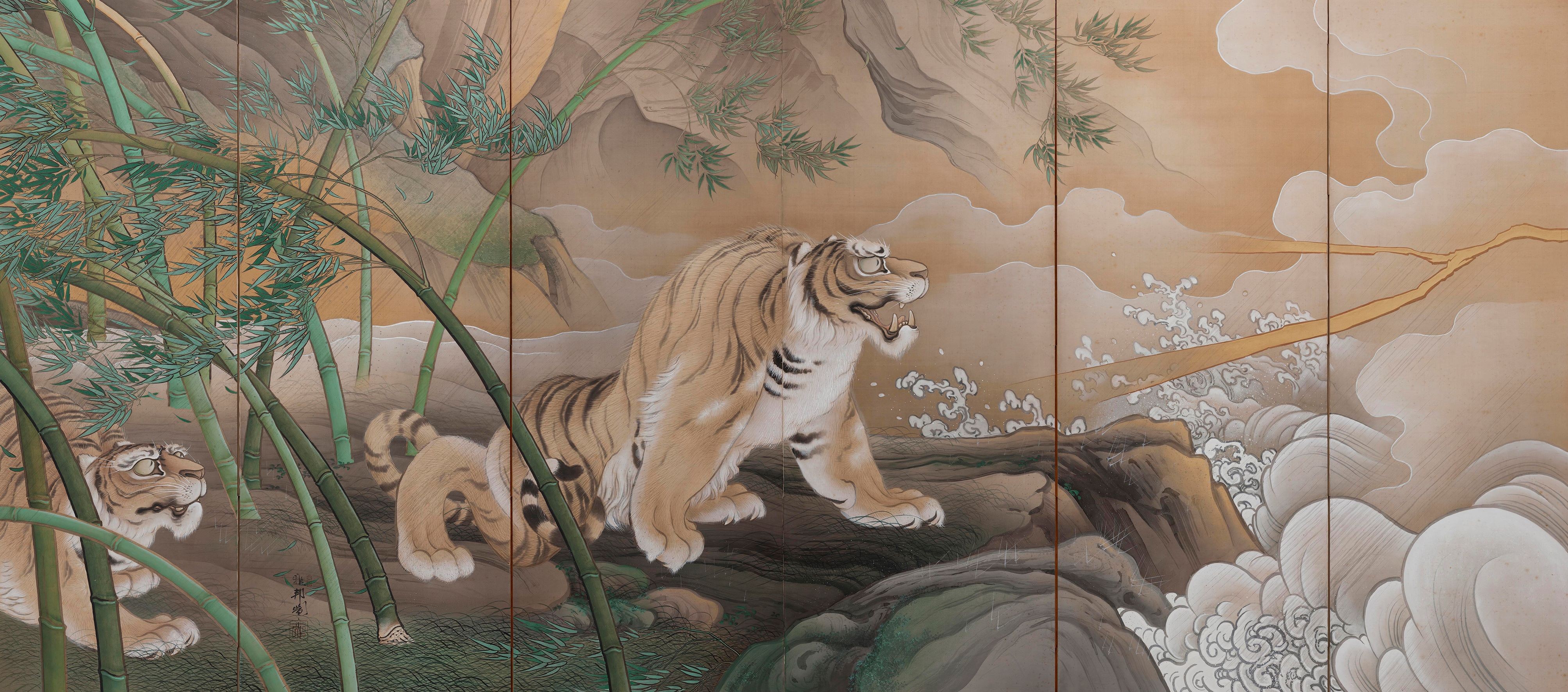 能登印刷ミュージアム 龍虎図屏風（虎図） | MU
